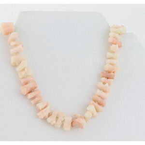 Angel Skin Coral Bead Necklace Long 32" inch